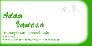 adam vancso business card